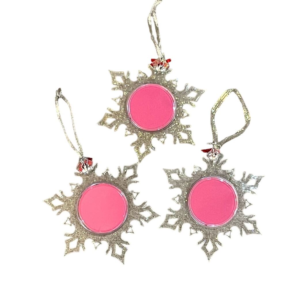 Handmade Set of 3 Christmas snowflake ornaments stocking stuffer